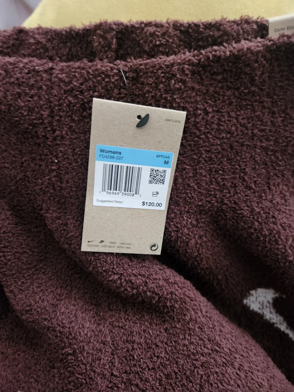 Nike Brown Cozy Knit Sweatpants with White Swoosh Accent - Picture 2 of 6